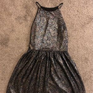 Glitter fit and flare dress